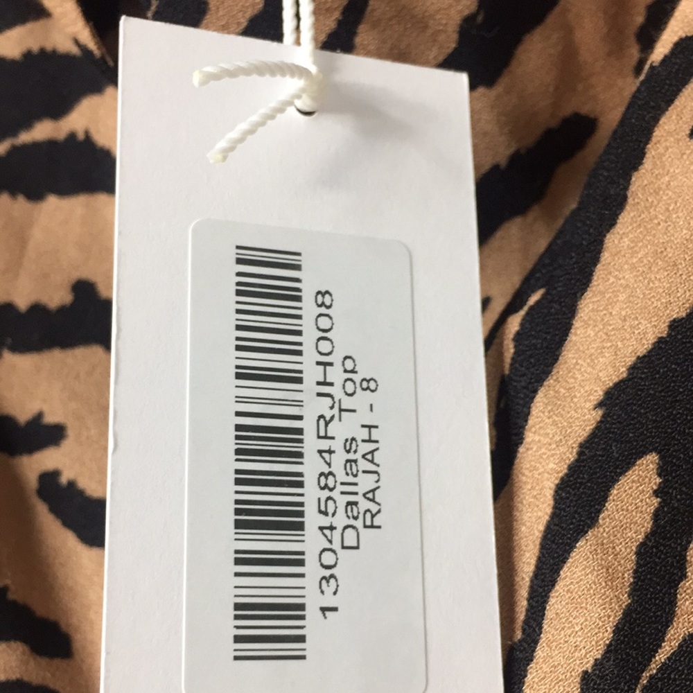 Reformation Zebra Print Blouse - Black and Tan - Picture 9 of 10